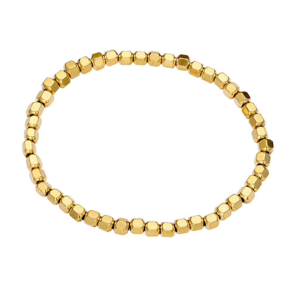 Gold Plated Stainless Steel Beaded Bracelet