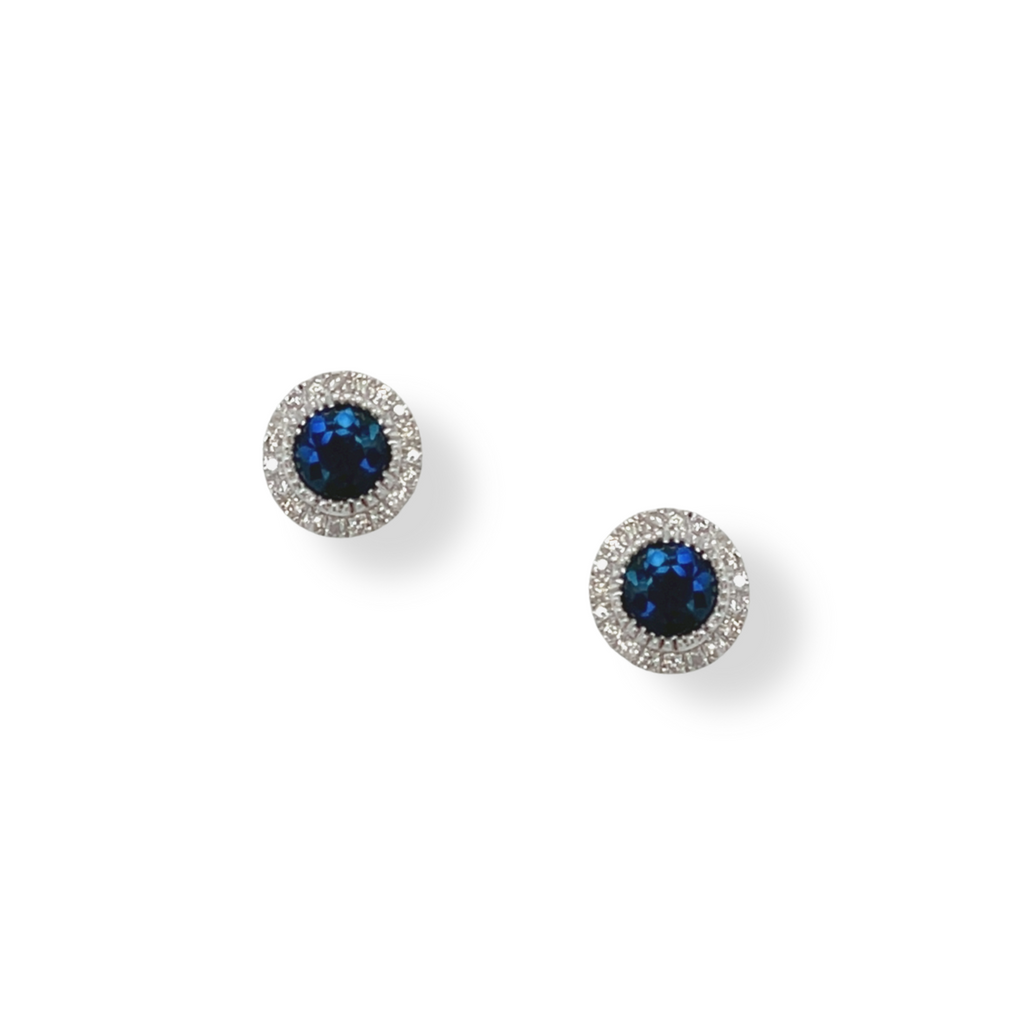 18ct Sapphire and Diamond Stud Earrings