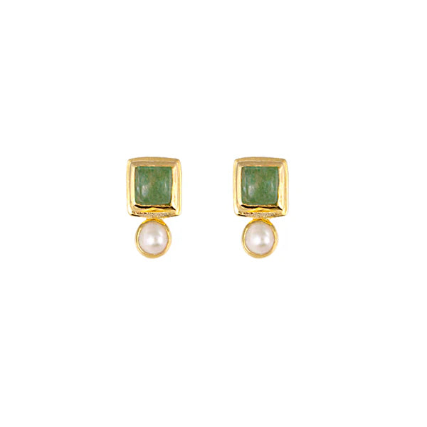 Impressionist Earrings Green Aventurine