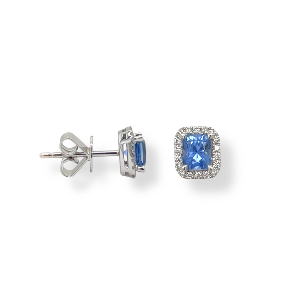 14ct Sapphire and Diamond Stud Earrings