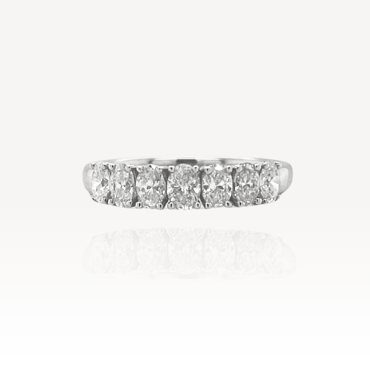 18ct Diamond Oval Modern Band Eternity Ring