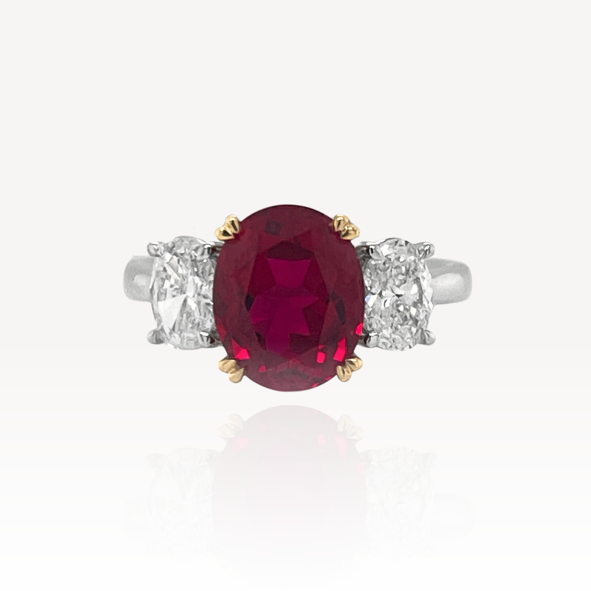 18ct Ruby & Diamond Trilogy Dress Ring
