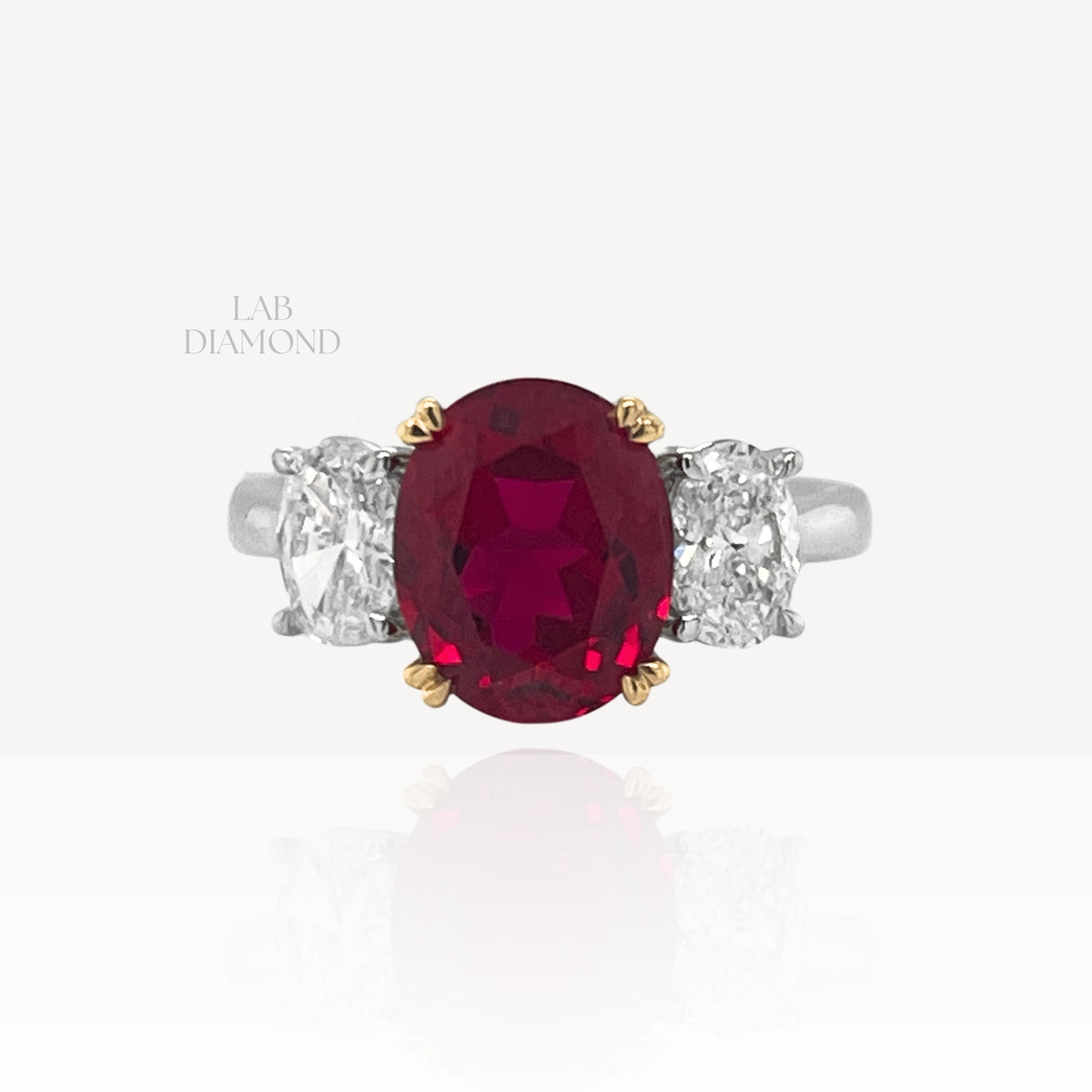 18ct Ruby & Diamond Trilogy Dress Ring