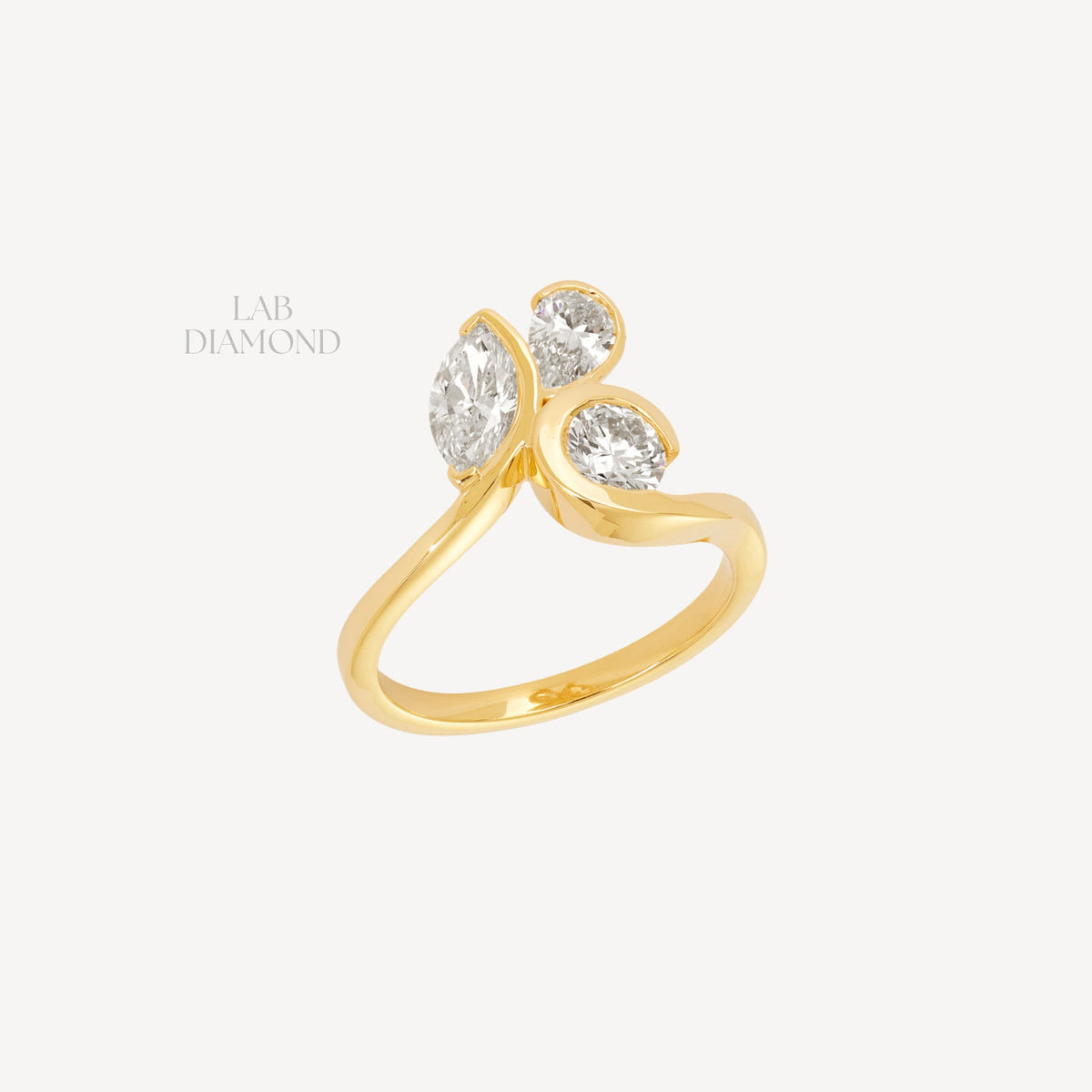 9ct LG Diamond Trio Dress Ring 1.38ct