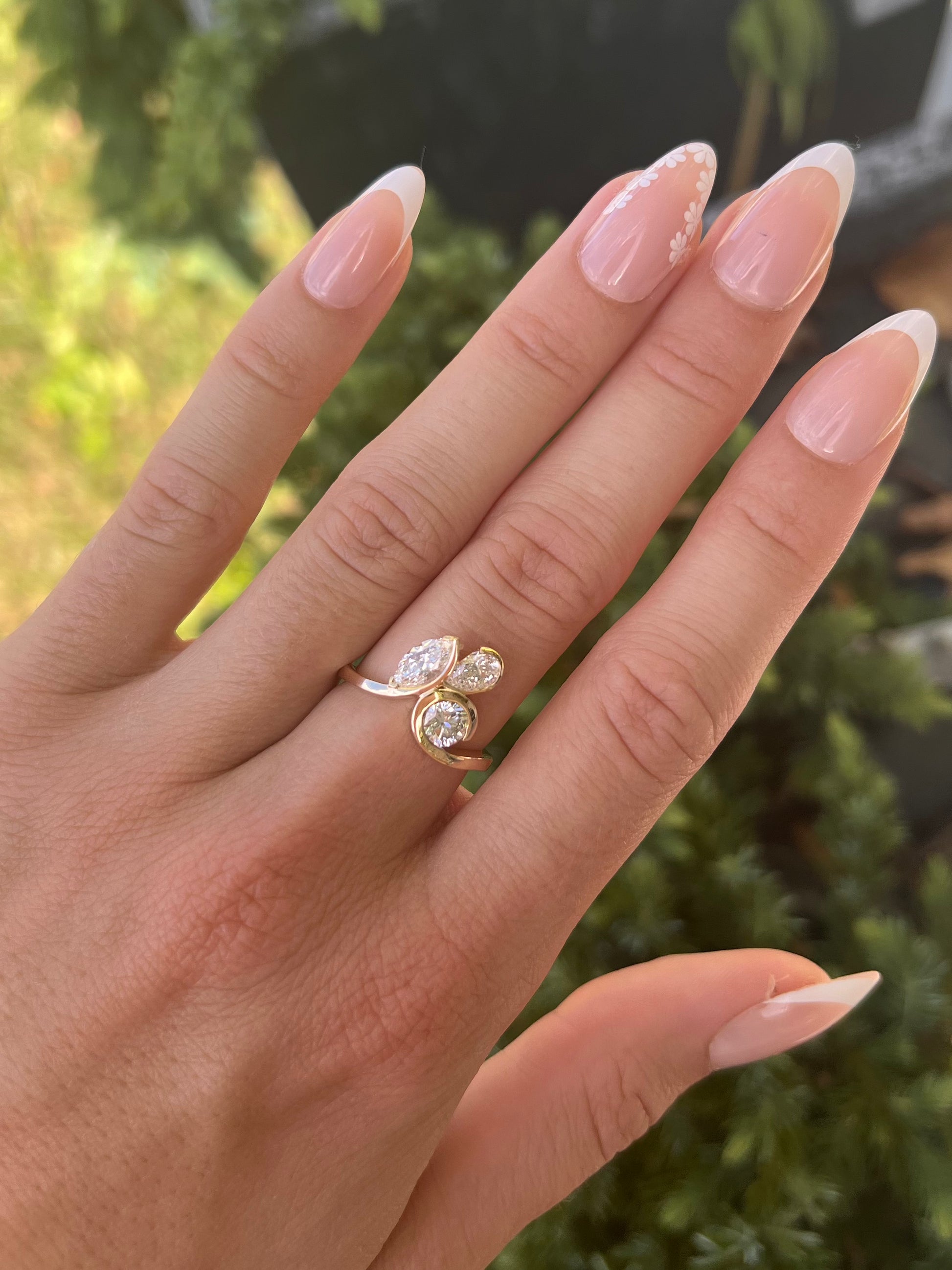 9ct LG Diamond Trio Dress Ring 1.38ct
