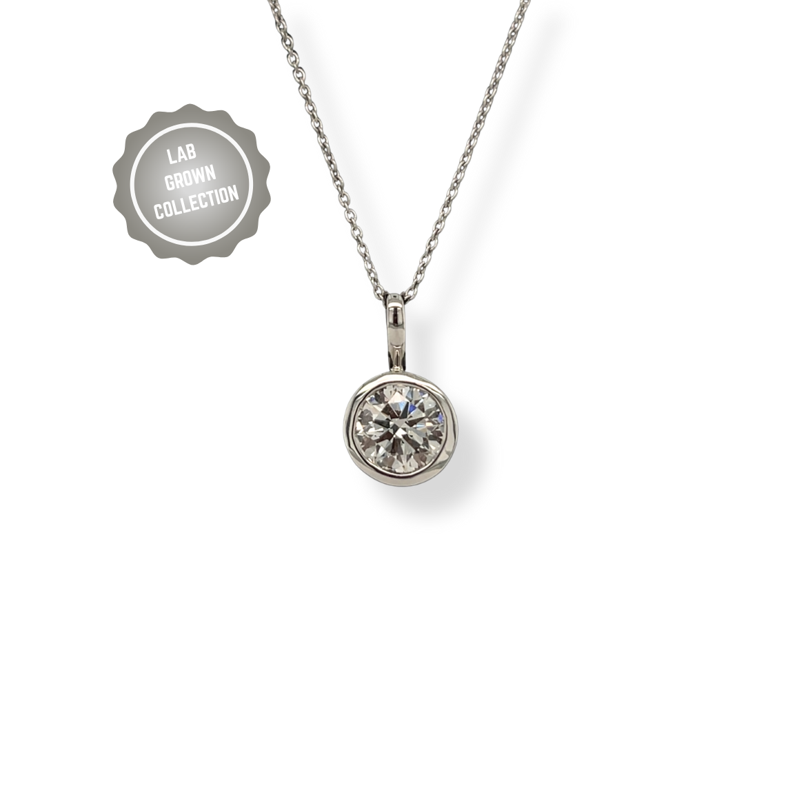 Lab Diamond Bezel Set Pendant =1.65ct
