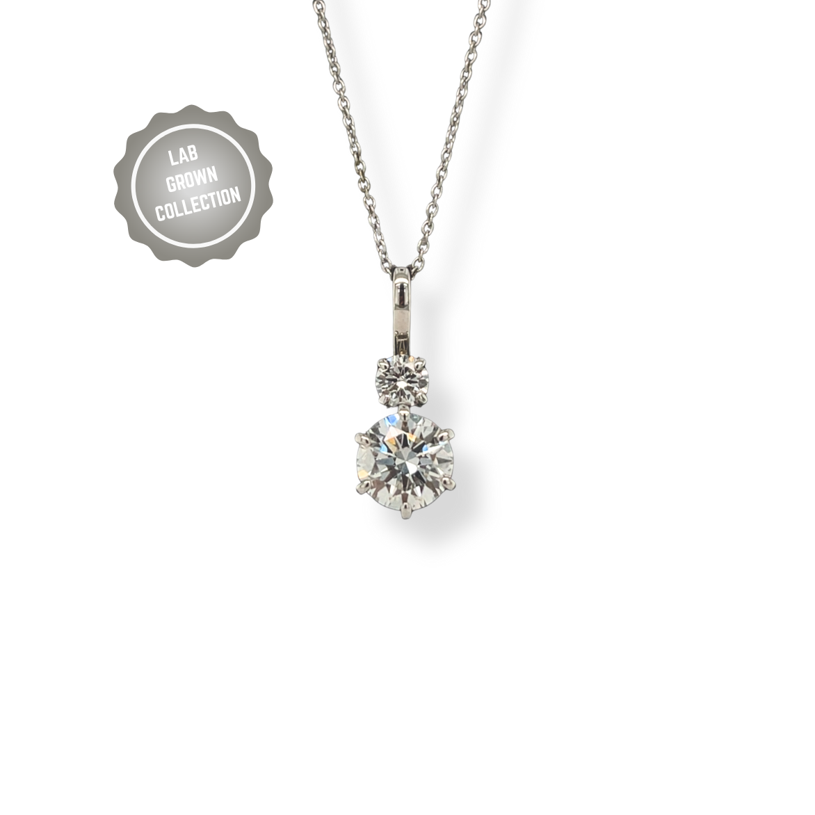 Lab Diamond Double Drop Pendant