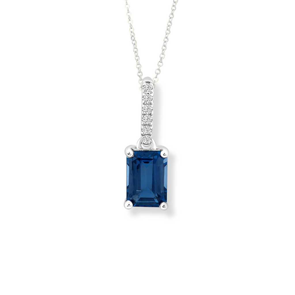 9ct London Blue Topaz and Diamond Mini Pendant