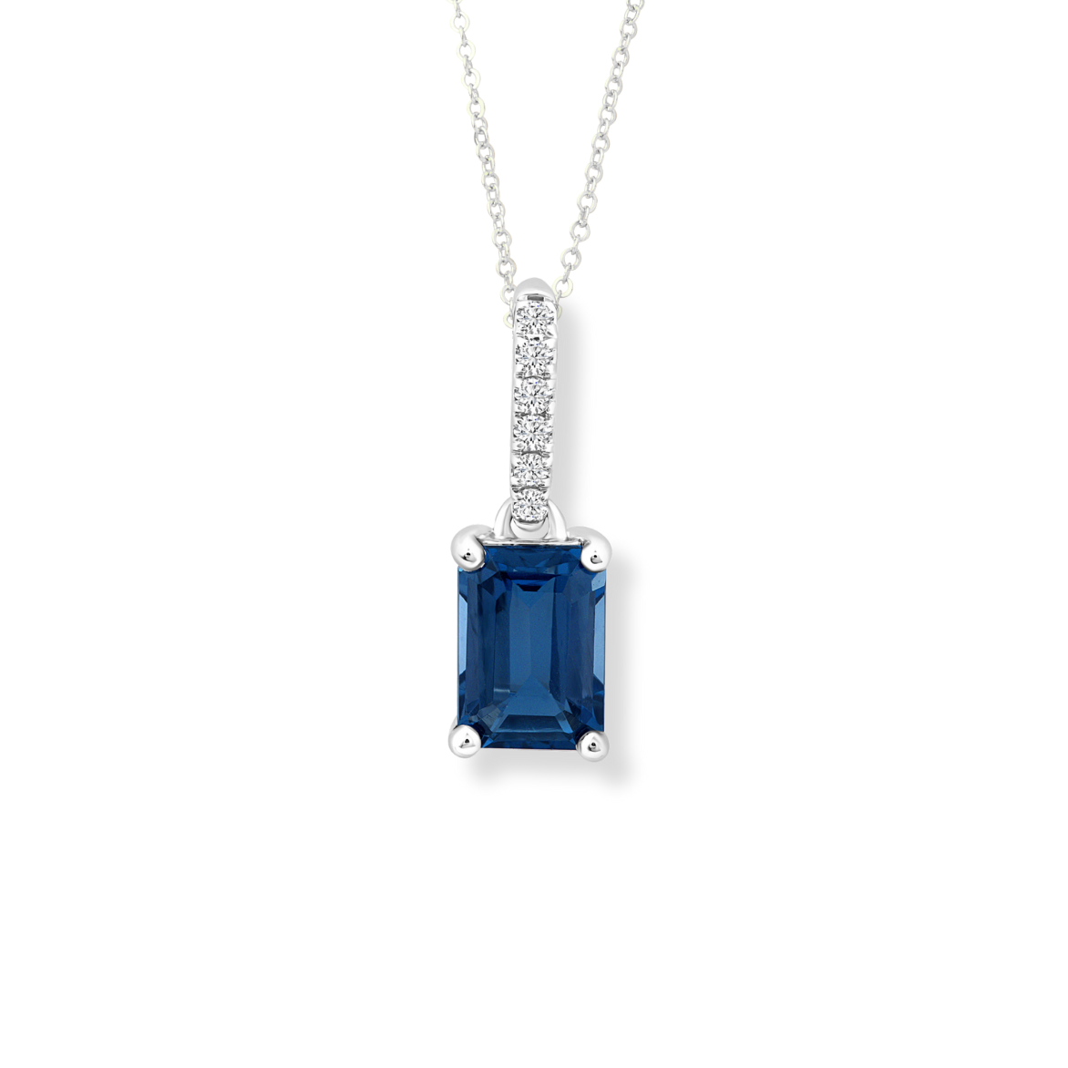 9ct London Blue Topaz and Diamond Mini Pendant