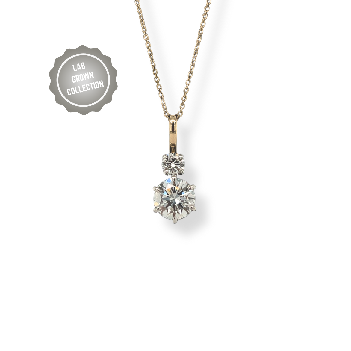 Lab Diamond Double Drop Pendant