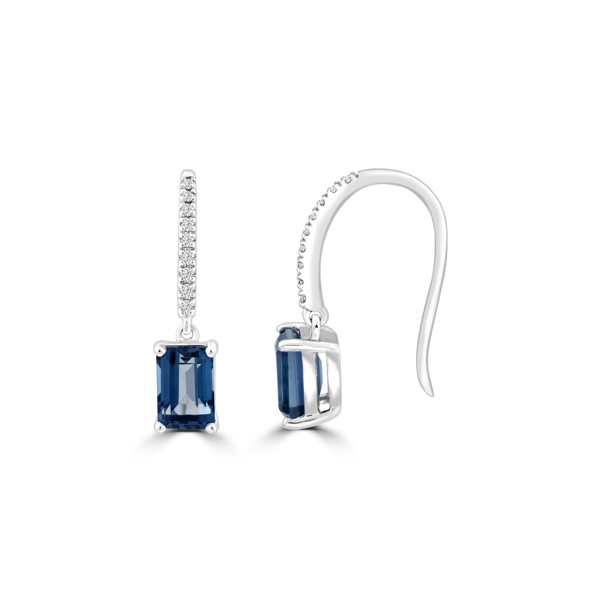 9ct London Blue Topaz and Diamond Petite Earrings