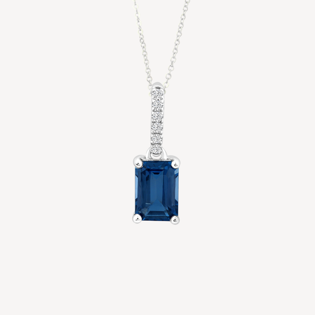 9ct London Blue Topaz and Diamond Mini Pendant