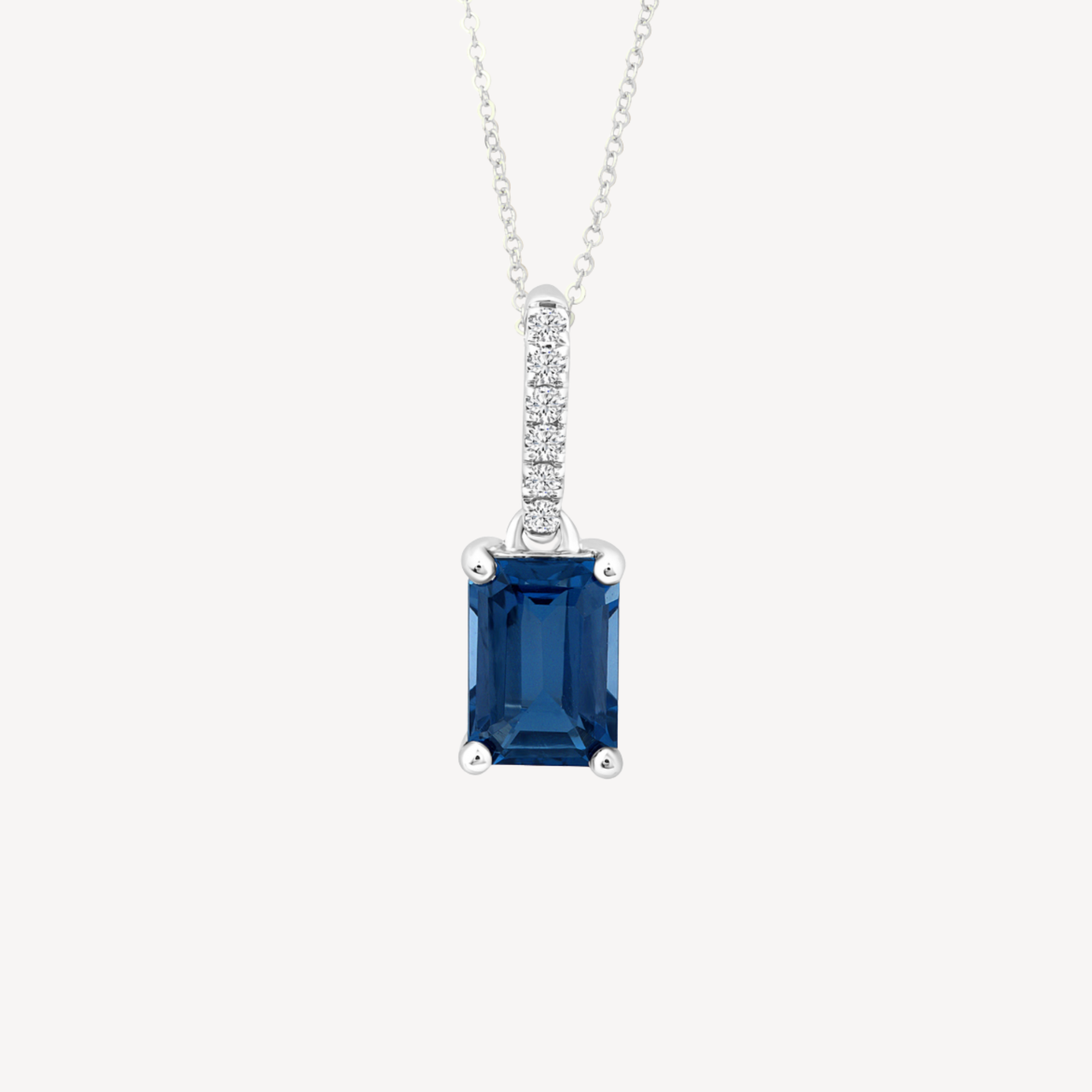 9ct London Blue Topaz and Diamond Mini Pendant