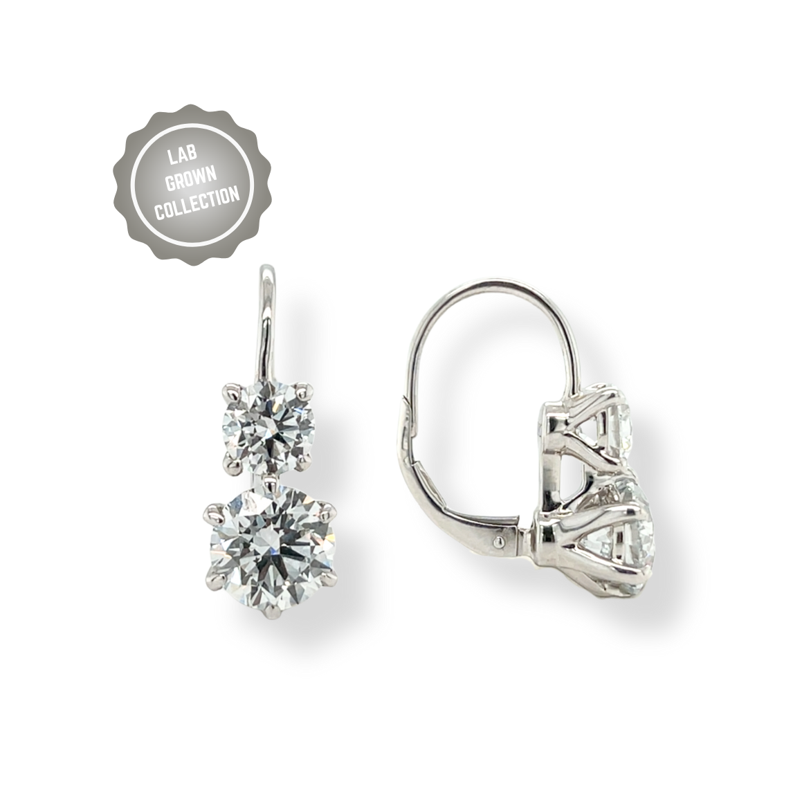 Lab Diamond Double Drop Earring
