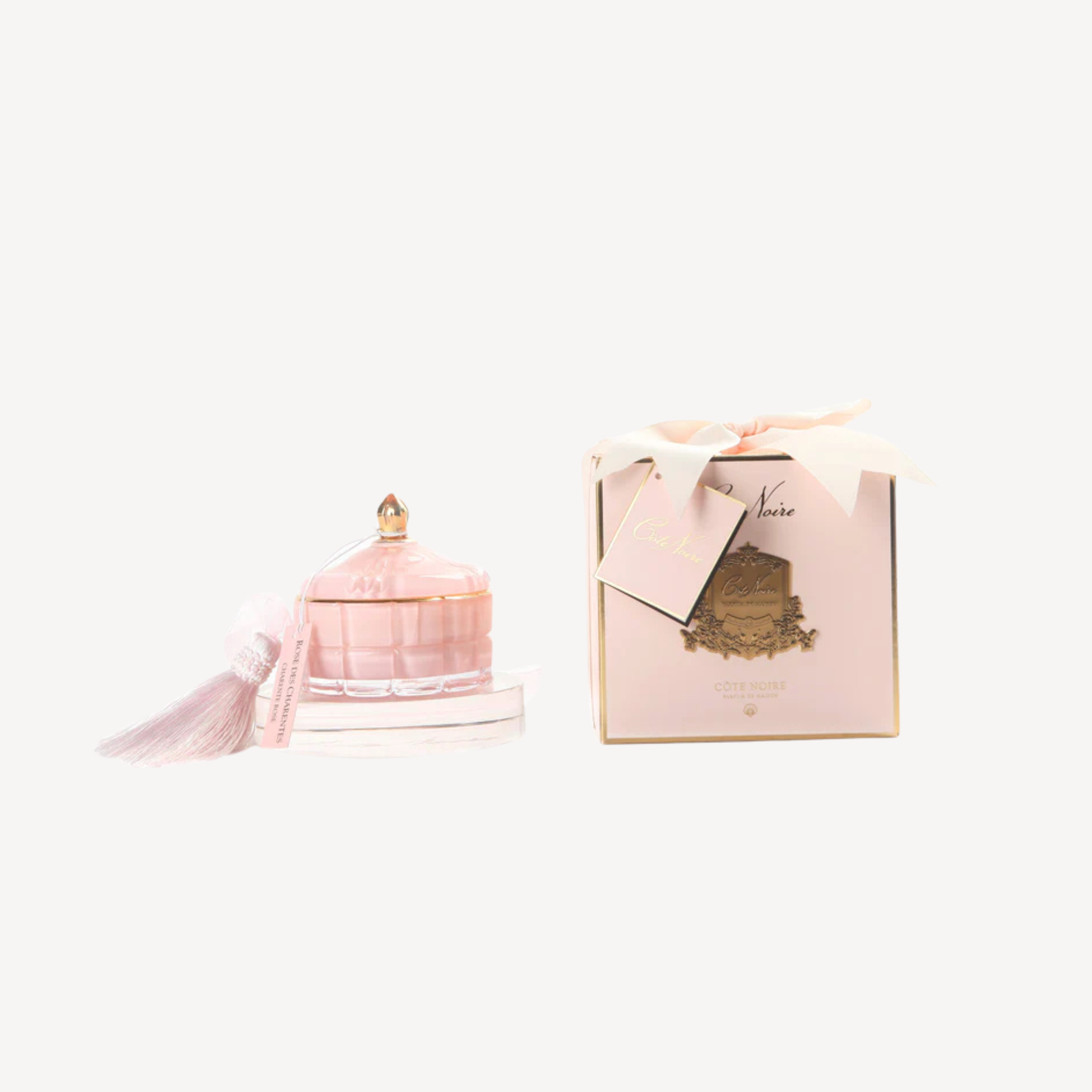 Côte Noire Art Deco Candle - Pink & Gold - Pink Champagne