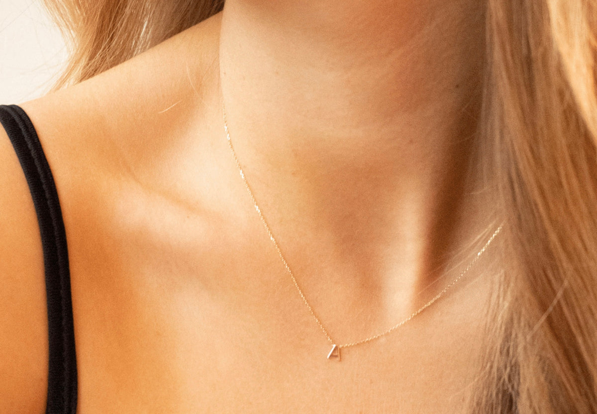 9ct Initial Minimal Necklace