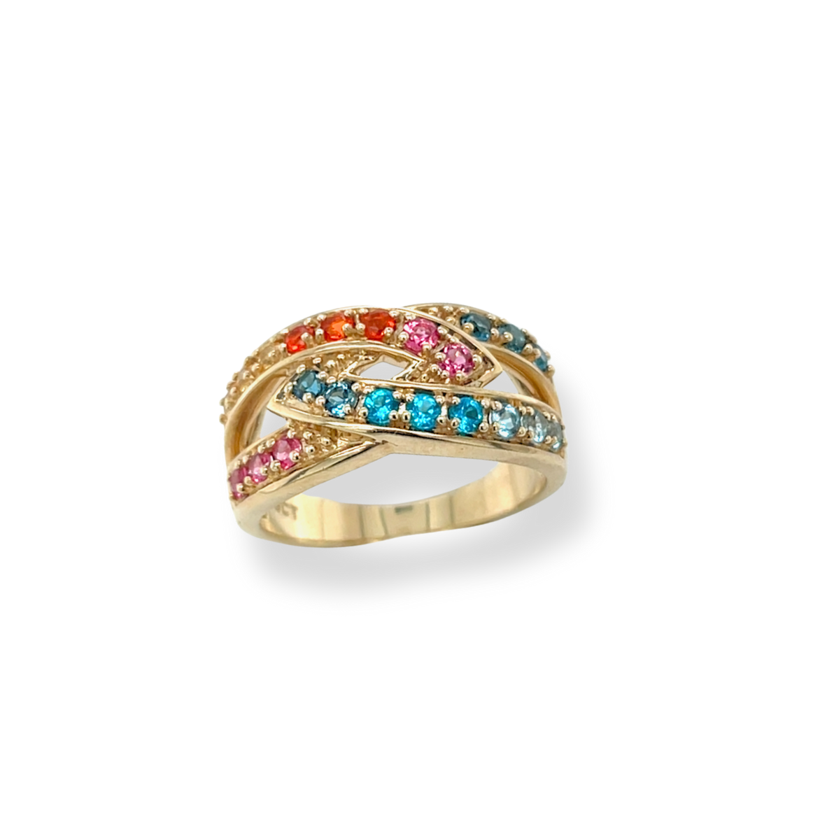 9ct Multi Gemstone Fishtail Ring