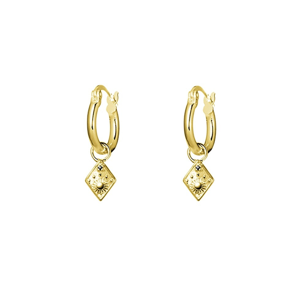 Gold Plated Sterling Silver with Diamond Shape Charm