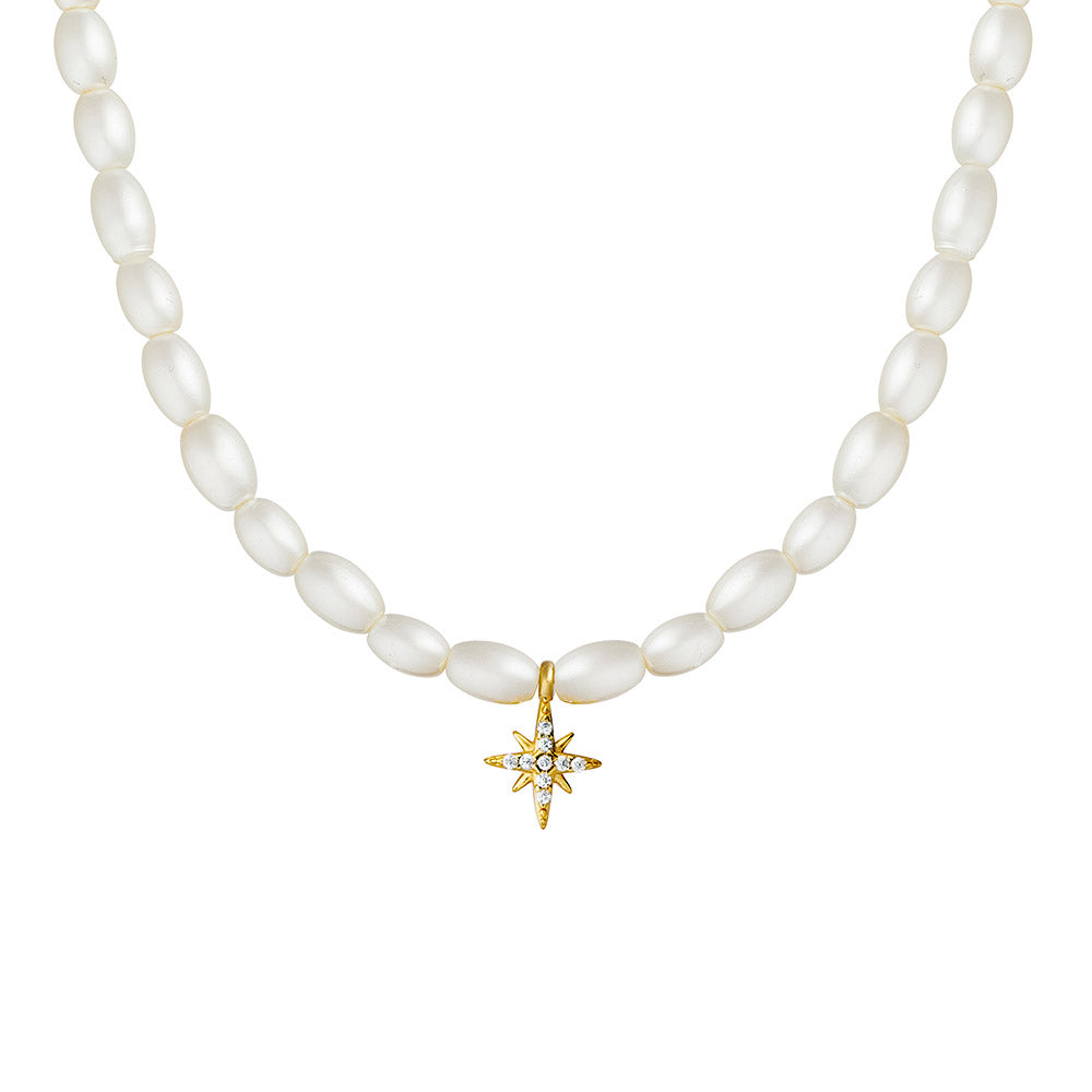 Pearl Necklace with Star Charm