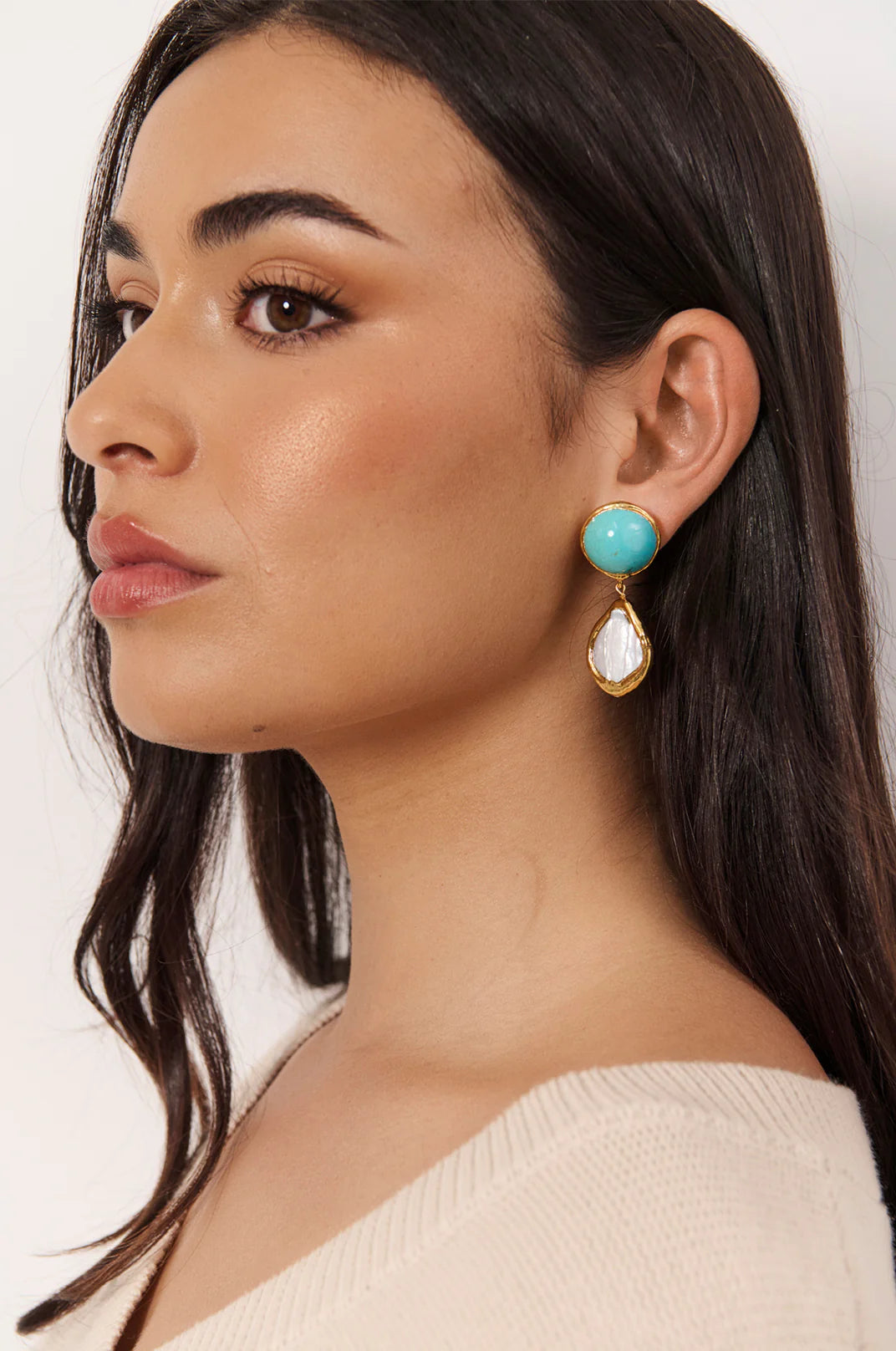 Turquoise Shell Event Earrings