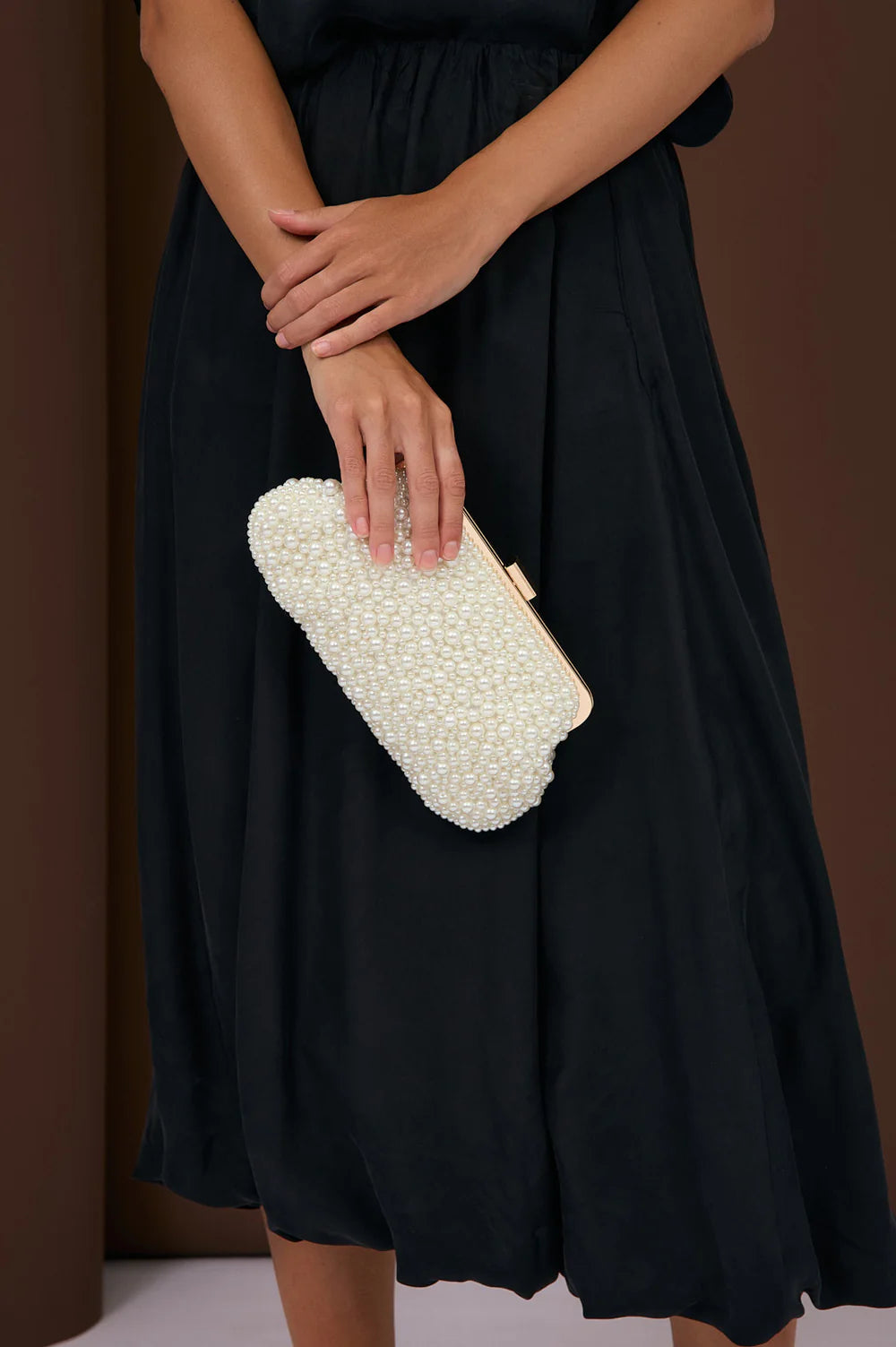 Adorne Norma Jean Faux Pearl Clutch