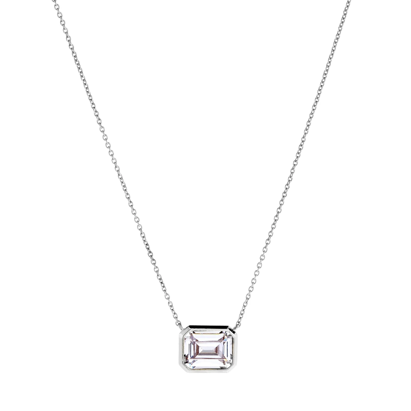 Gabriella Baguette Cut Pendant on Fine Silver Chain