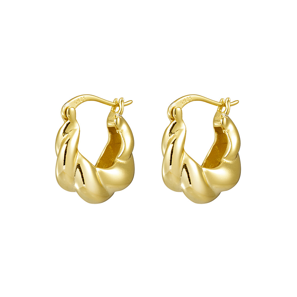 Gold Plated Twist Hoop Earrings