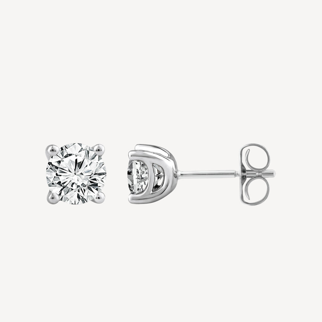 1ct Diamond Stud Earrings in White Gold