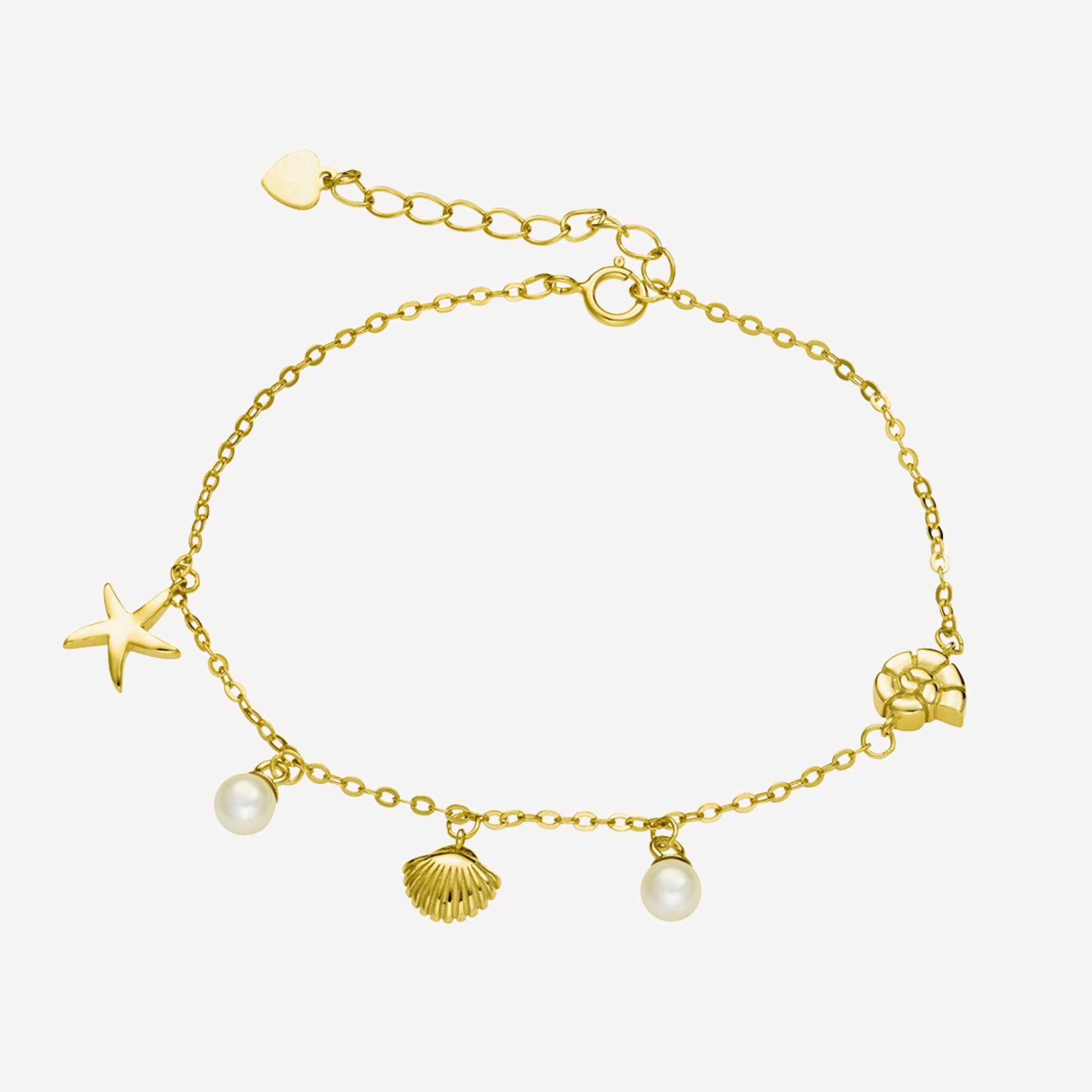 Gold Plated Sterling Silver Ocean Pearl Bracelet