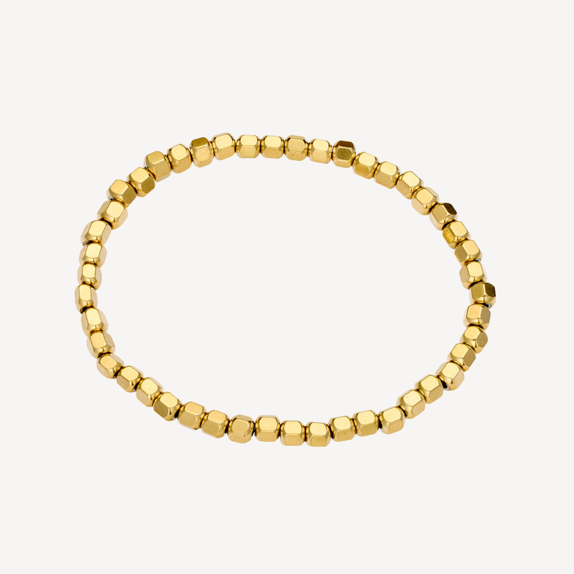 Gold Plated Stainless Steel Beaded Bracelet