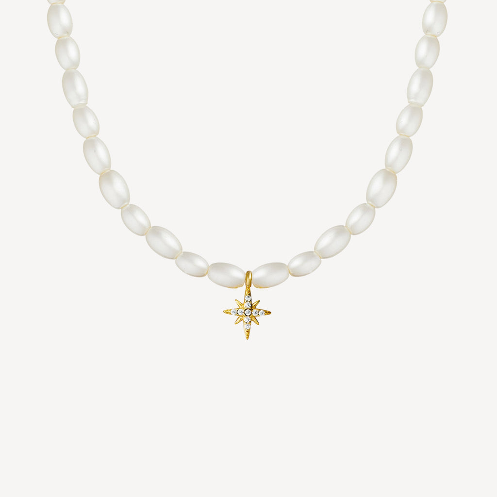 Pearl Necklace with Star Charm