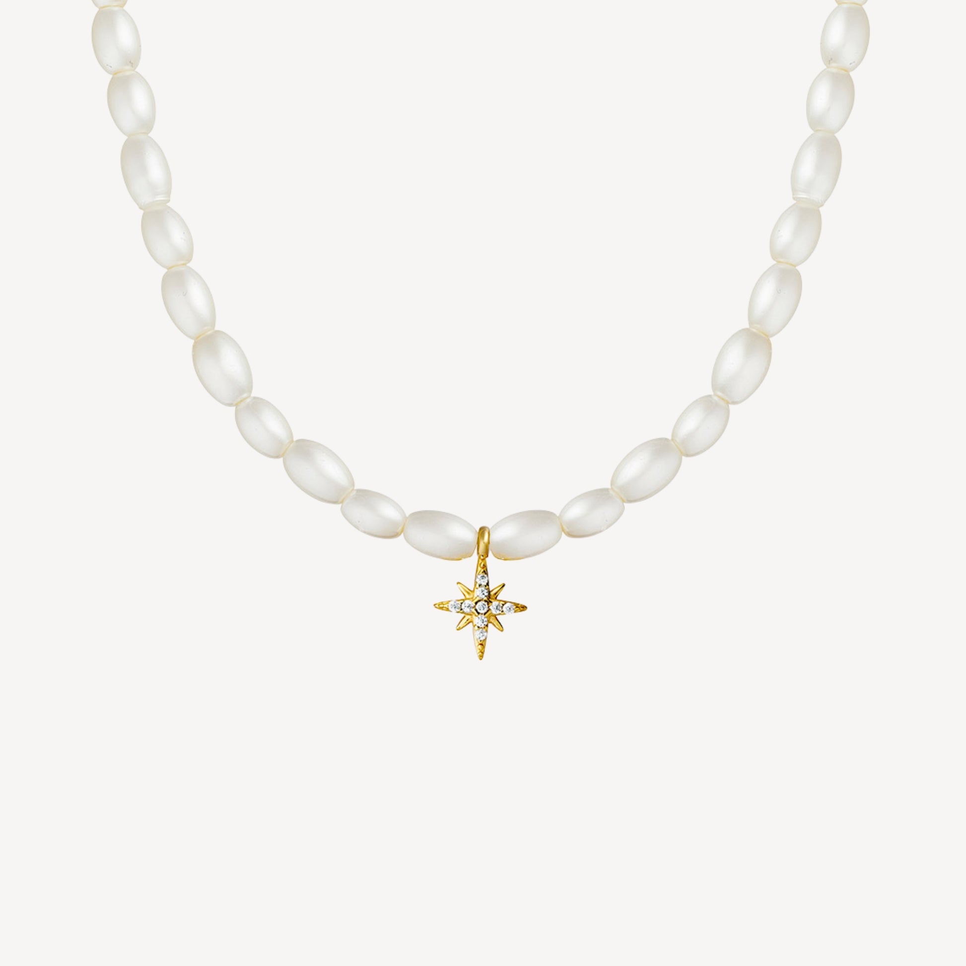 Pearl Necklace with Star Charm