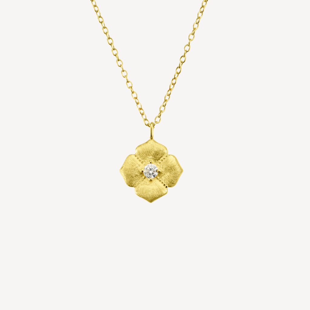 Gold Plated Sterling Silver CZ Bloom Necklace