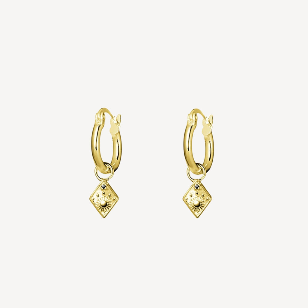 Gold Plated Sterling Silver with Diamond Shape Charm
