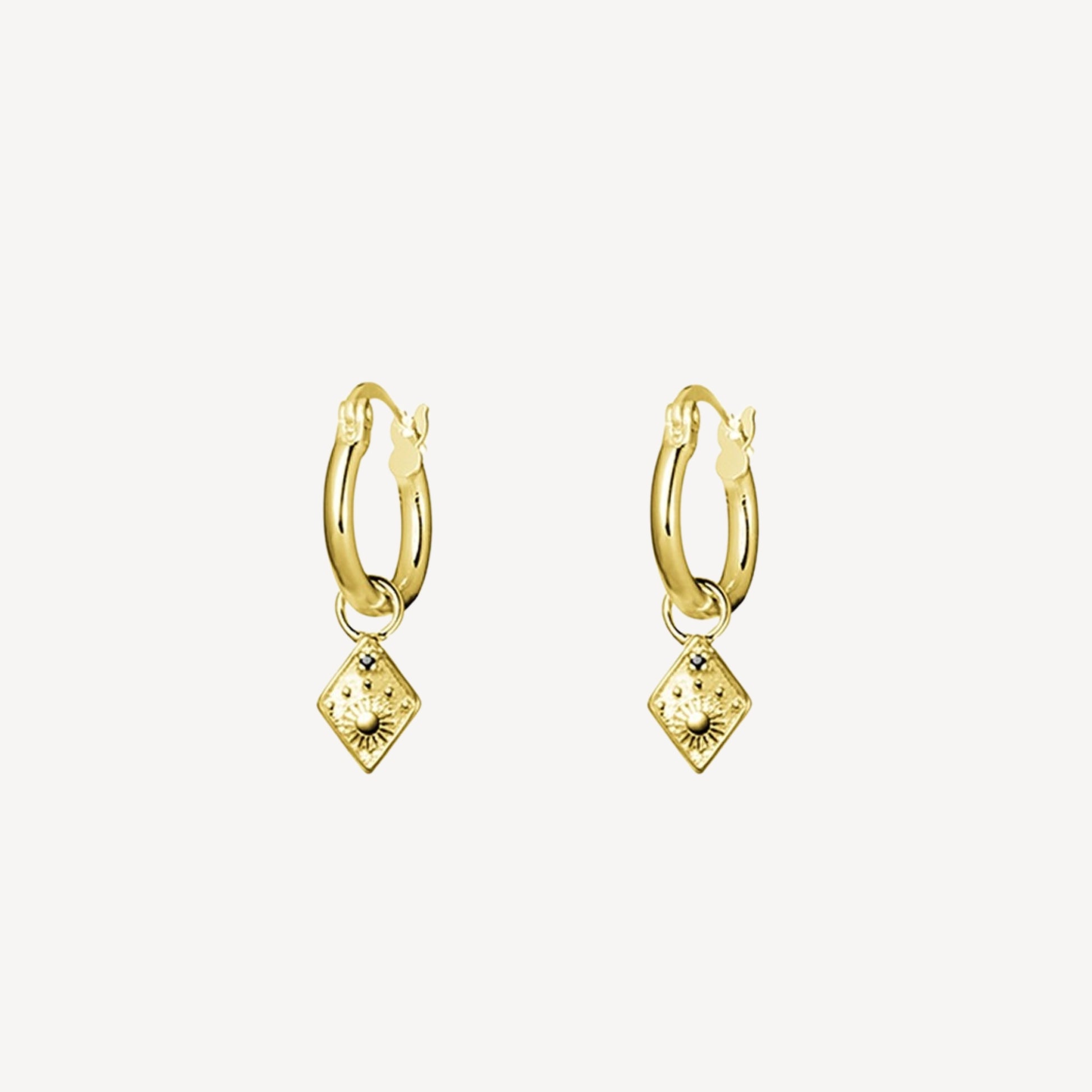 Gold Plated Sterling Silver with Diamond Shape Charm