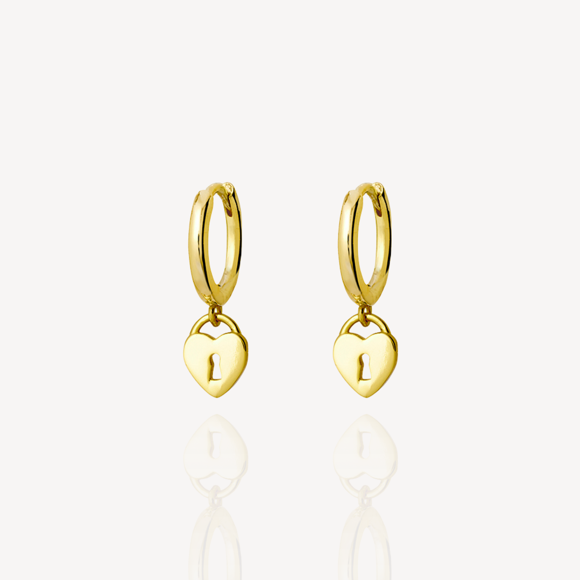 Gold Plated Heartlock Huggies