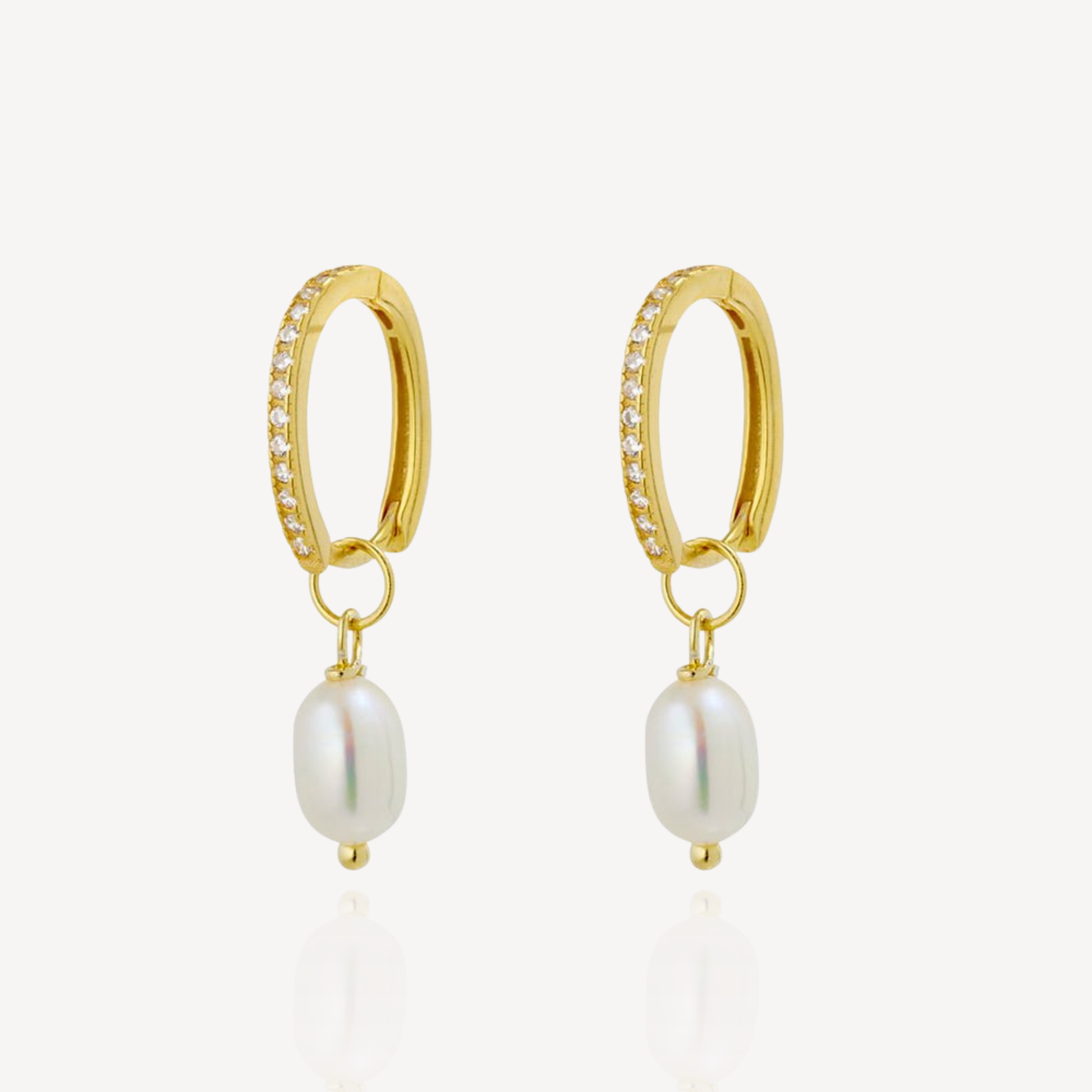 Freshwater Pearl & CZ Huggies