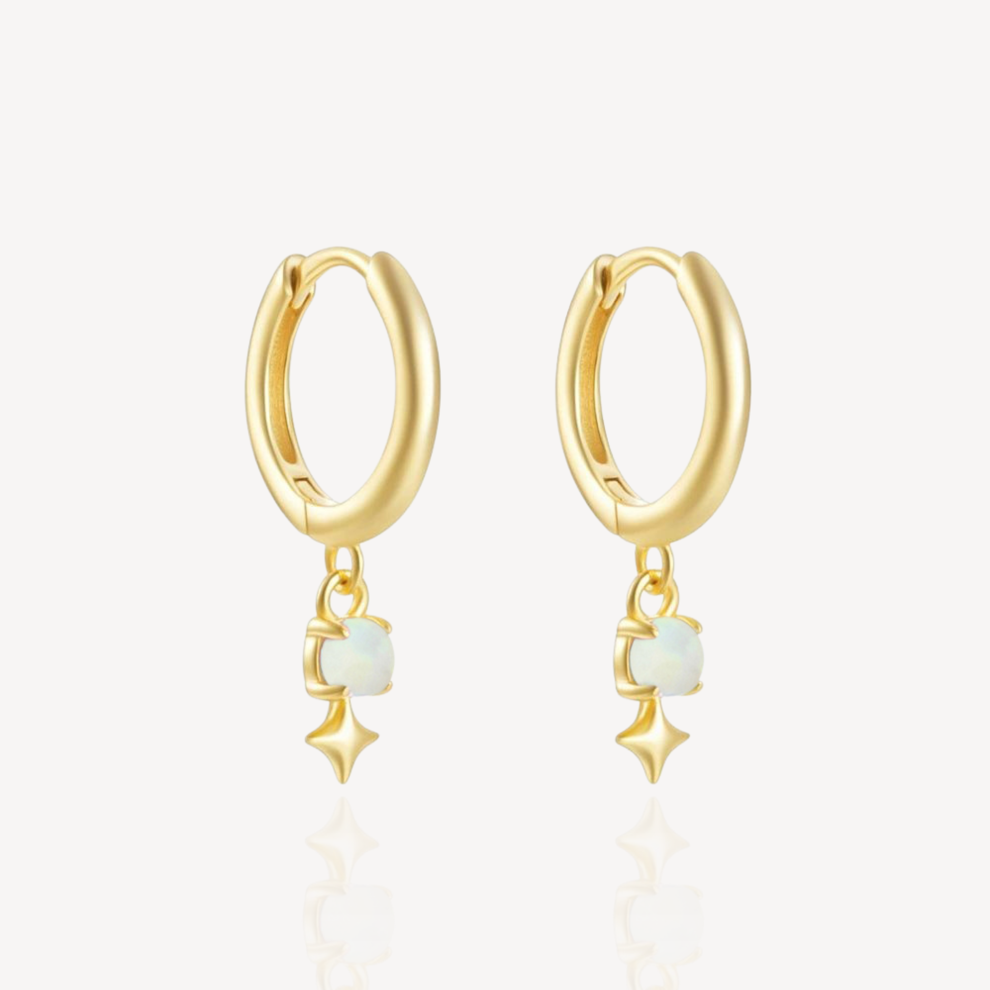 Gold Plated Opalite Star Huggies