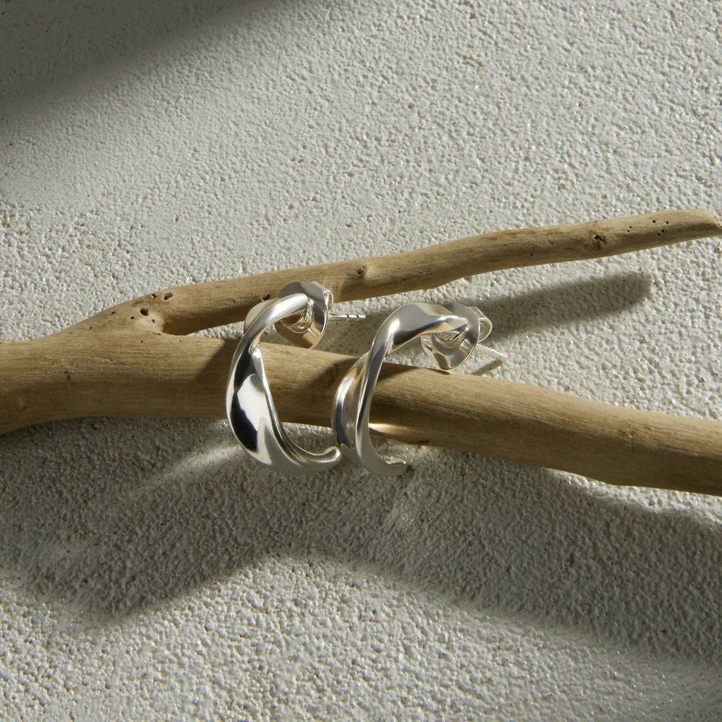 Najo Suncrest Stud Earrings - Silver