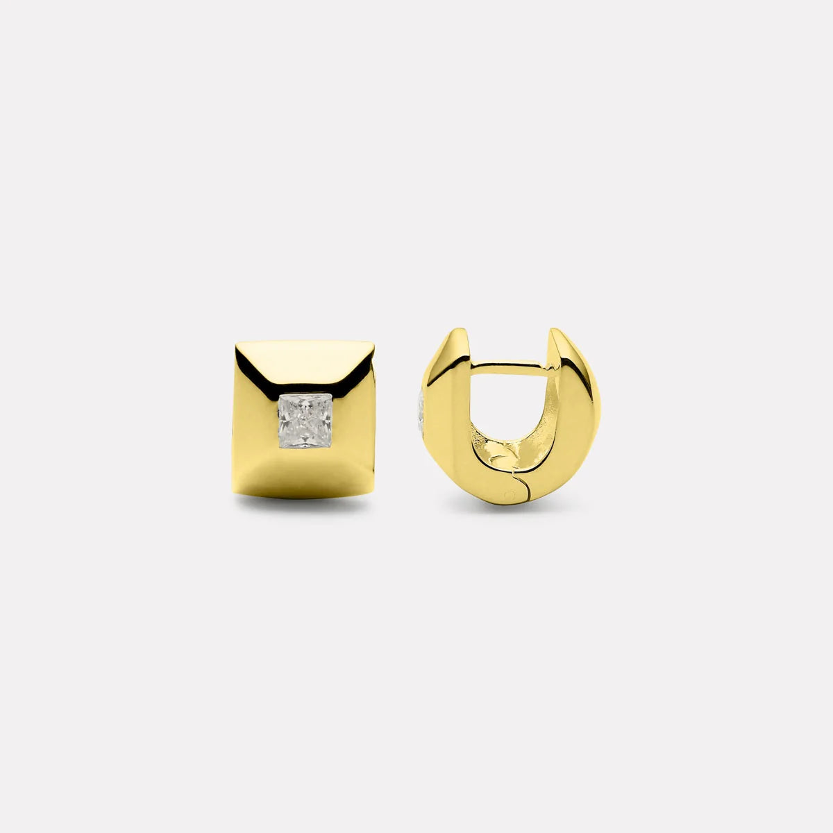 Najo Halo Cubic Zirconia Earrings - Gold