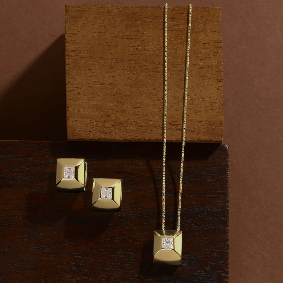 Najo Halo Cubic Zirconia Earrings - Gold