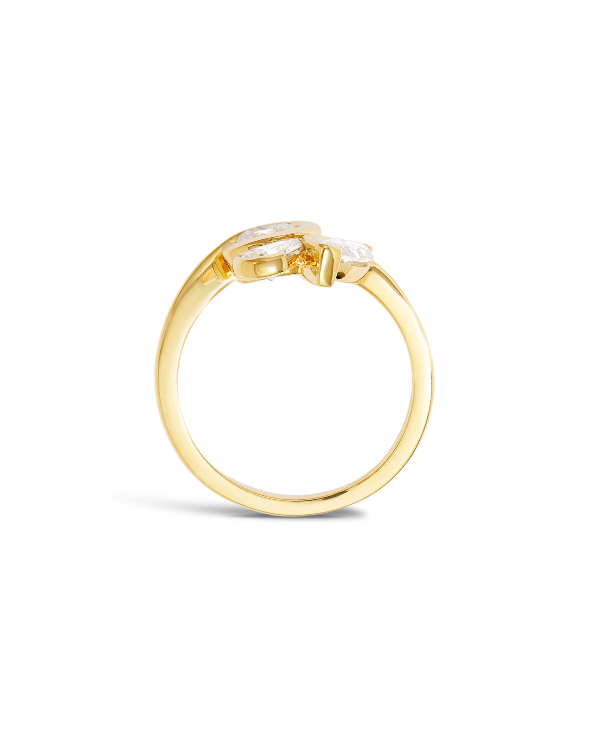 9ct LG Diamond Trio Dress Ring 1.38ct