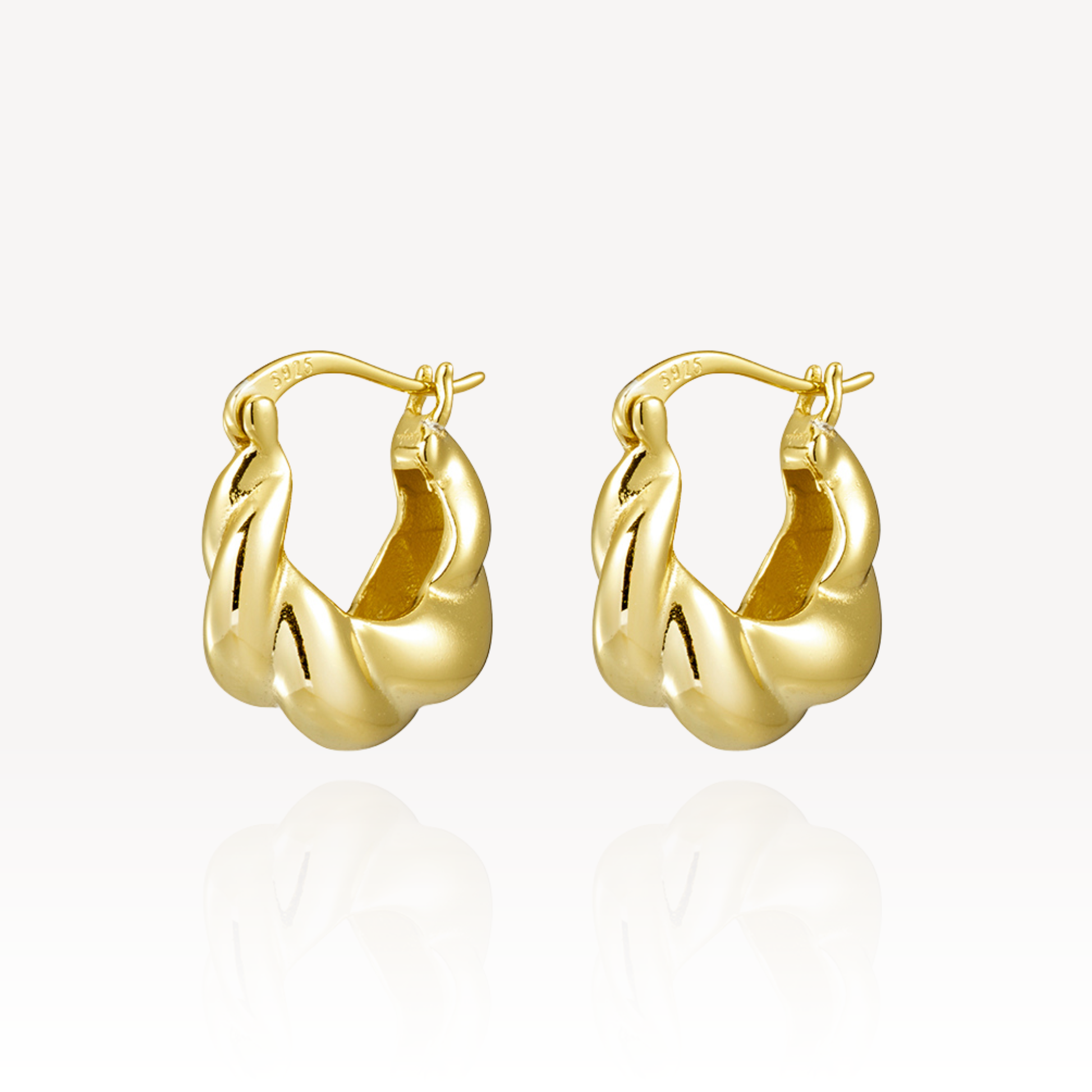 Gold Plated Twist Hoop Earrings