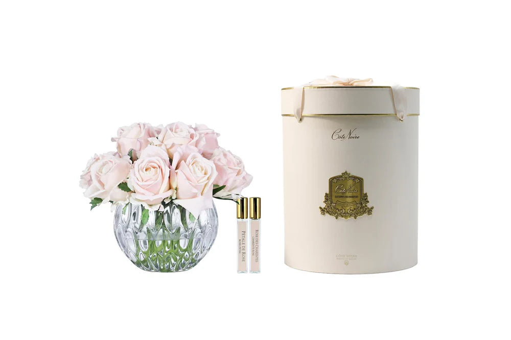 Côte Noire NEW - Luxury Round 13 Rose Bud Bouquet - Champagne Pink