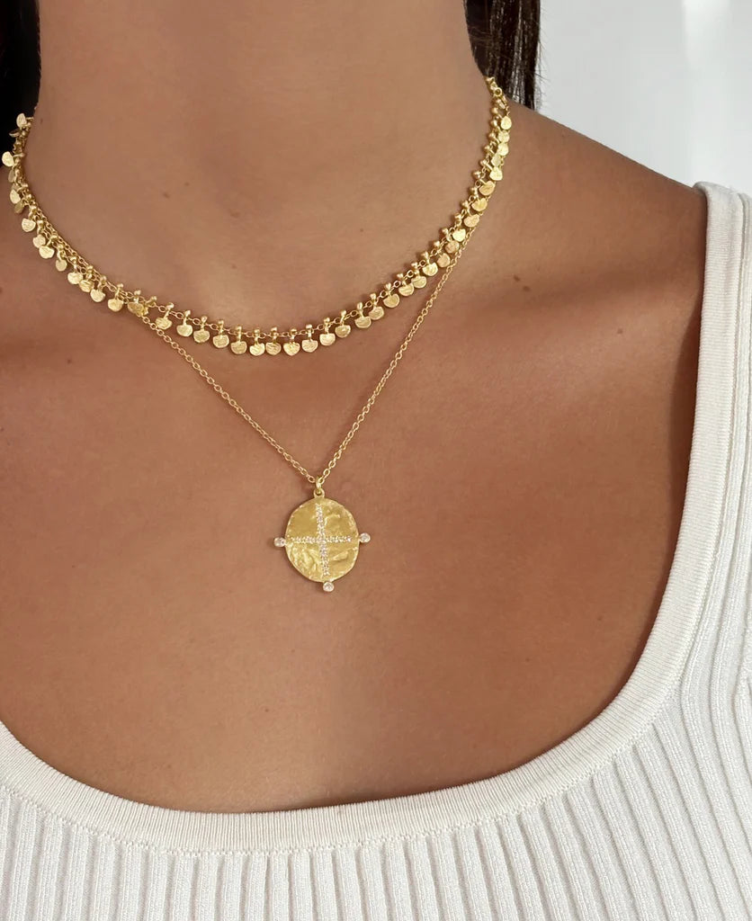 RubyTeva Cubic Cross Necklace
