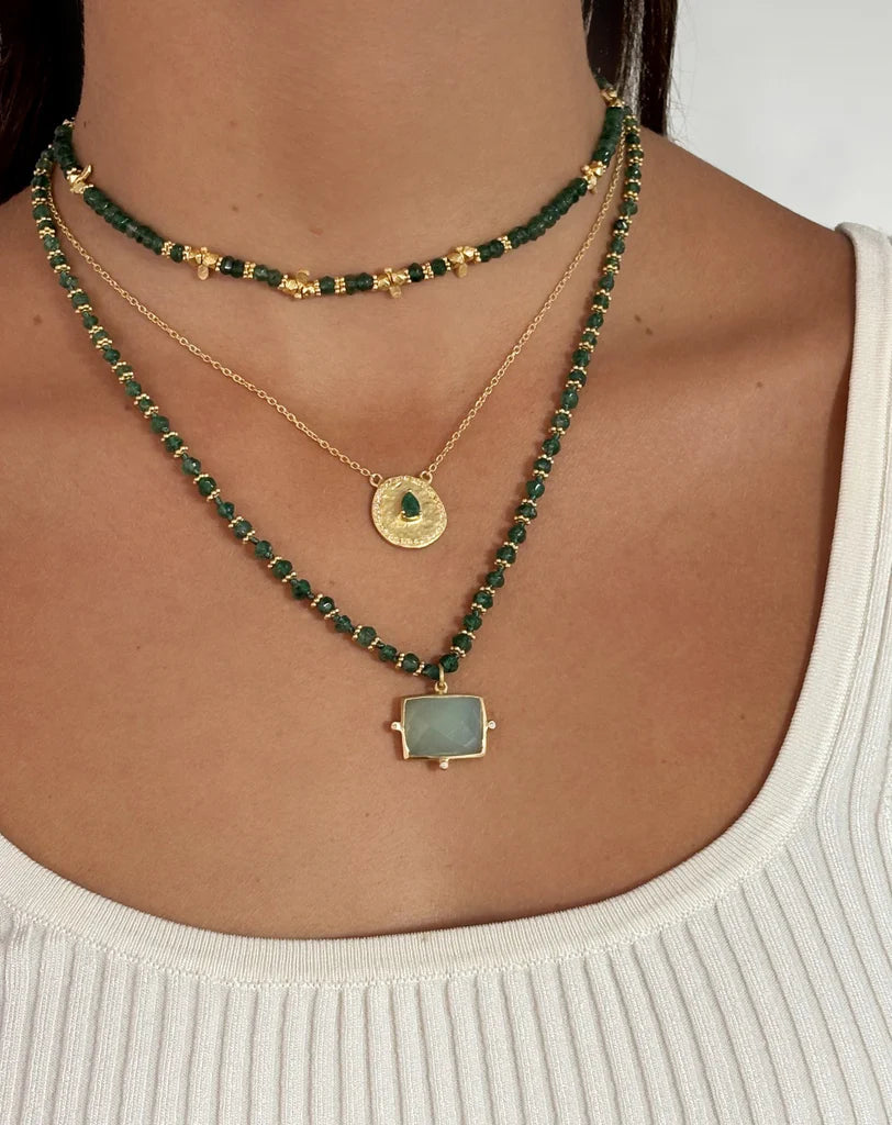 RubyTeva Green Aventurine Majorelle Necklace