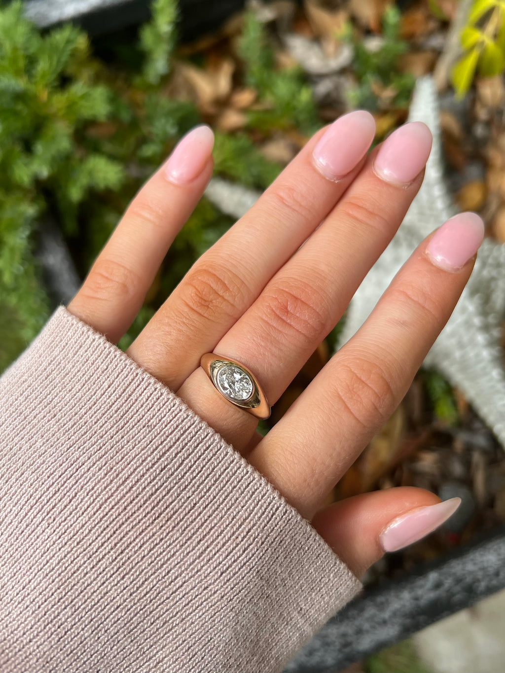 9ct Yellow Gold Oval Cut Lab Grown Diamond Ring