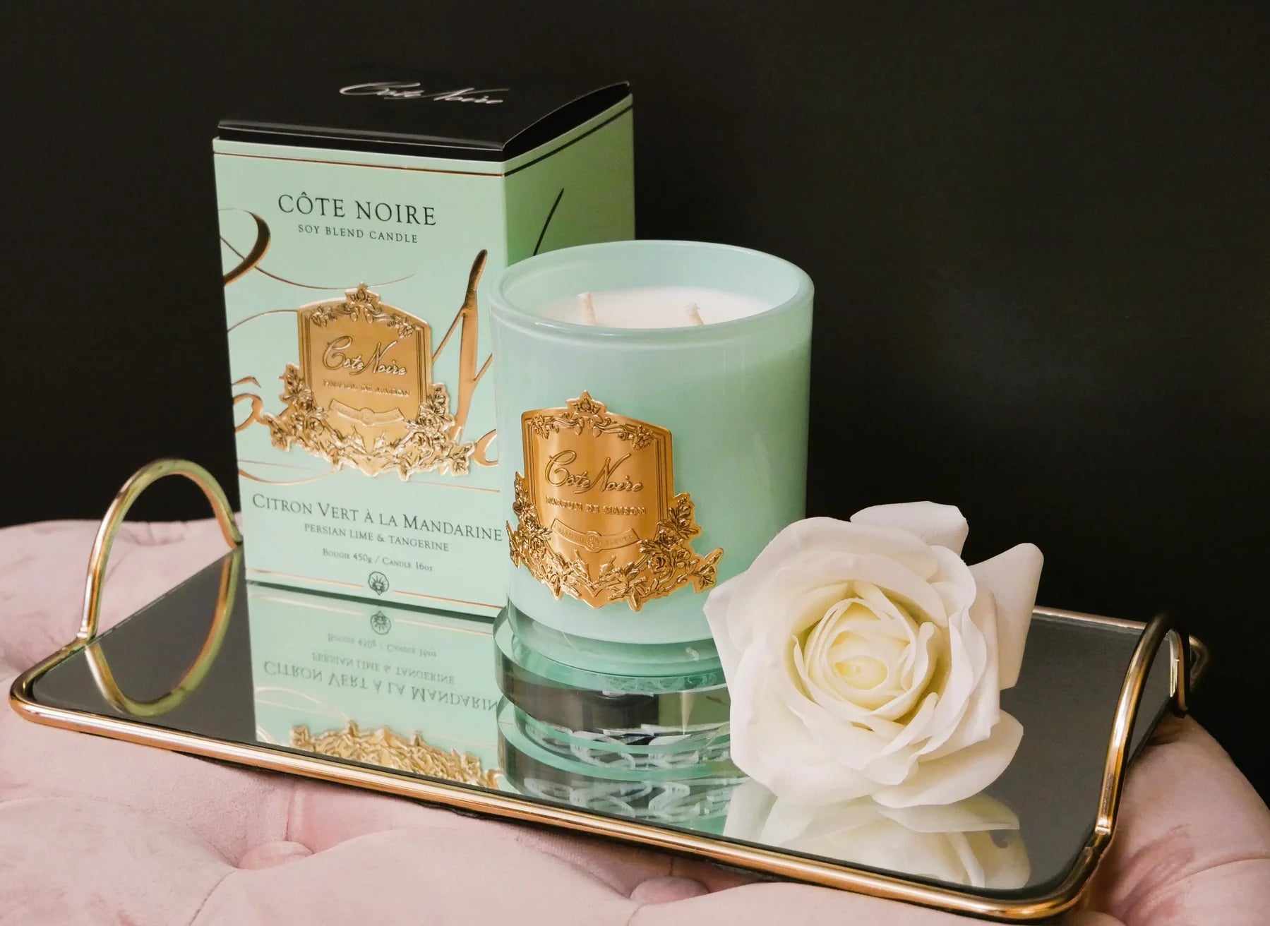 Côte Noire *LIMITED EDITION* Tiffany Jade Vessel with Gold Badge - Persian Lime