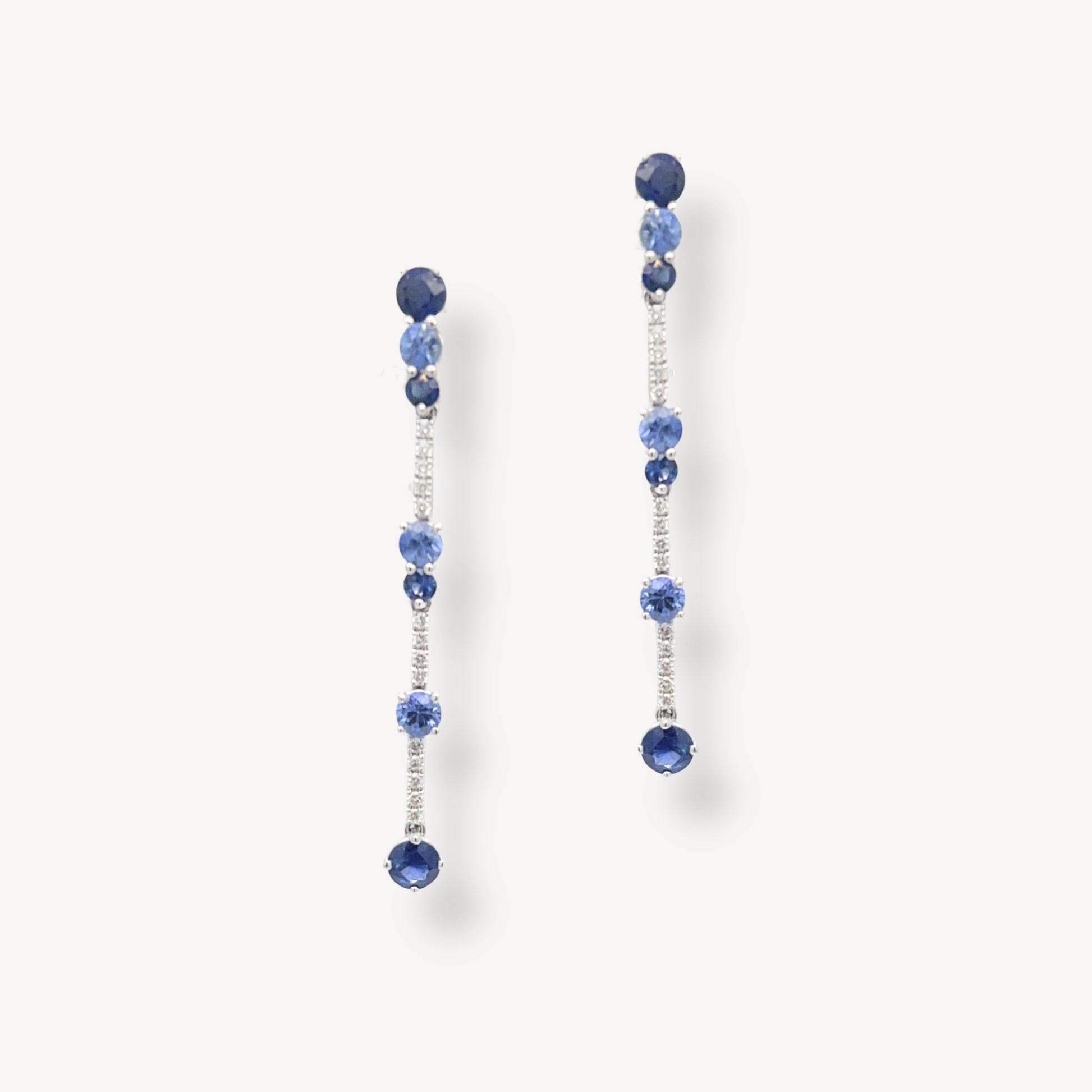 18ct Sapphire and Diamond Drop Earrings