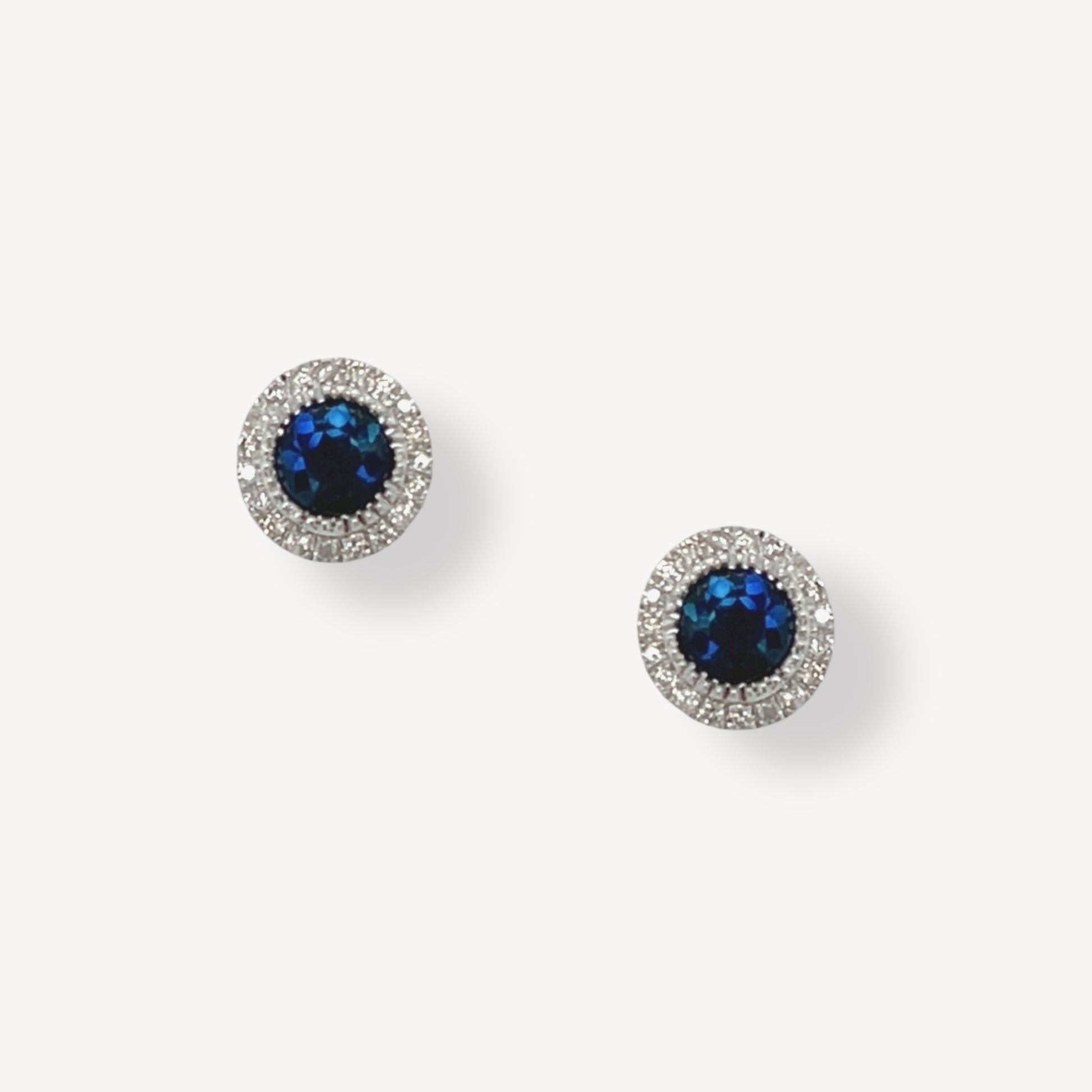 18ct Sapphire and Diamond Stud Earrings